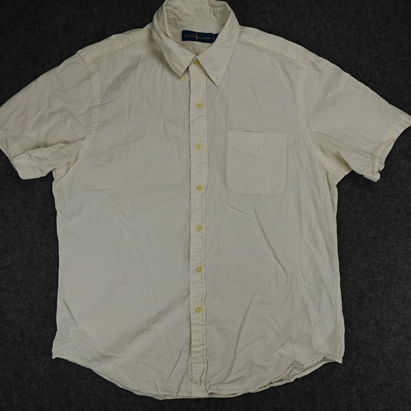 Ralph Lauren Other - Ralph Lauren Seersucker White Short Sleeve Button Down Shirt L